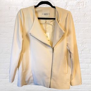 Jack by BB Dakota Ivory Asymmetrical Zip Up Jacket
